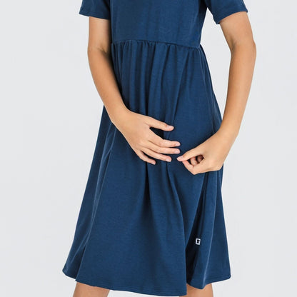 Youth Bamboo Daphne Dress | Navy-1