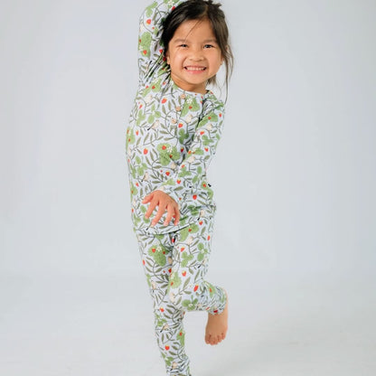 Baby/Kids' 2-Piece Bamboo Long Sleeve Henley Lounge Set | Garden Snakes-3