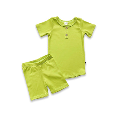 Baby/Kids 2-Piece Bamboo Short Sleeve Henley Lounge Set-5