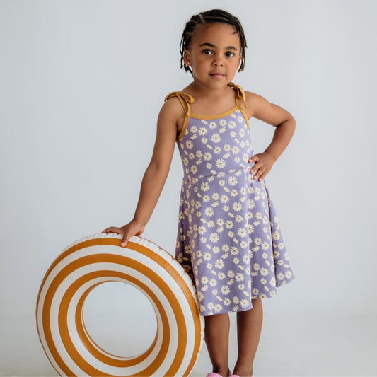 Kids Bamboo Bow Strap Dress-1