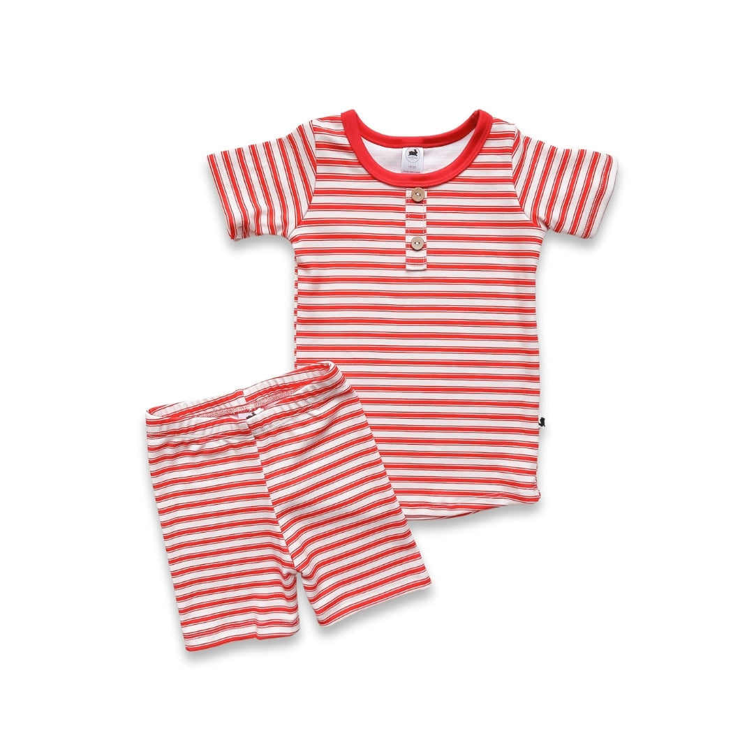 Baby/Kids 2-Piece Bamboo Short Sleeve Henley Lounge Set-3
