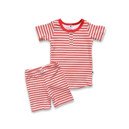 Baby/Kids 2-Piece Bamboo Short Sleeve Henley Lounge Set-3