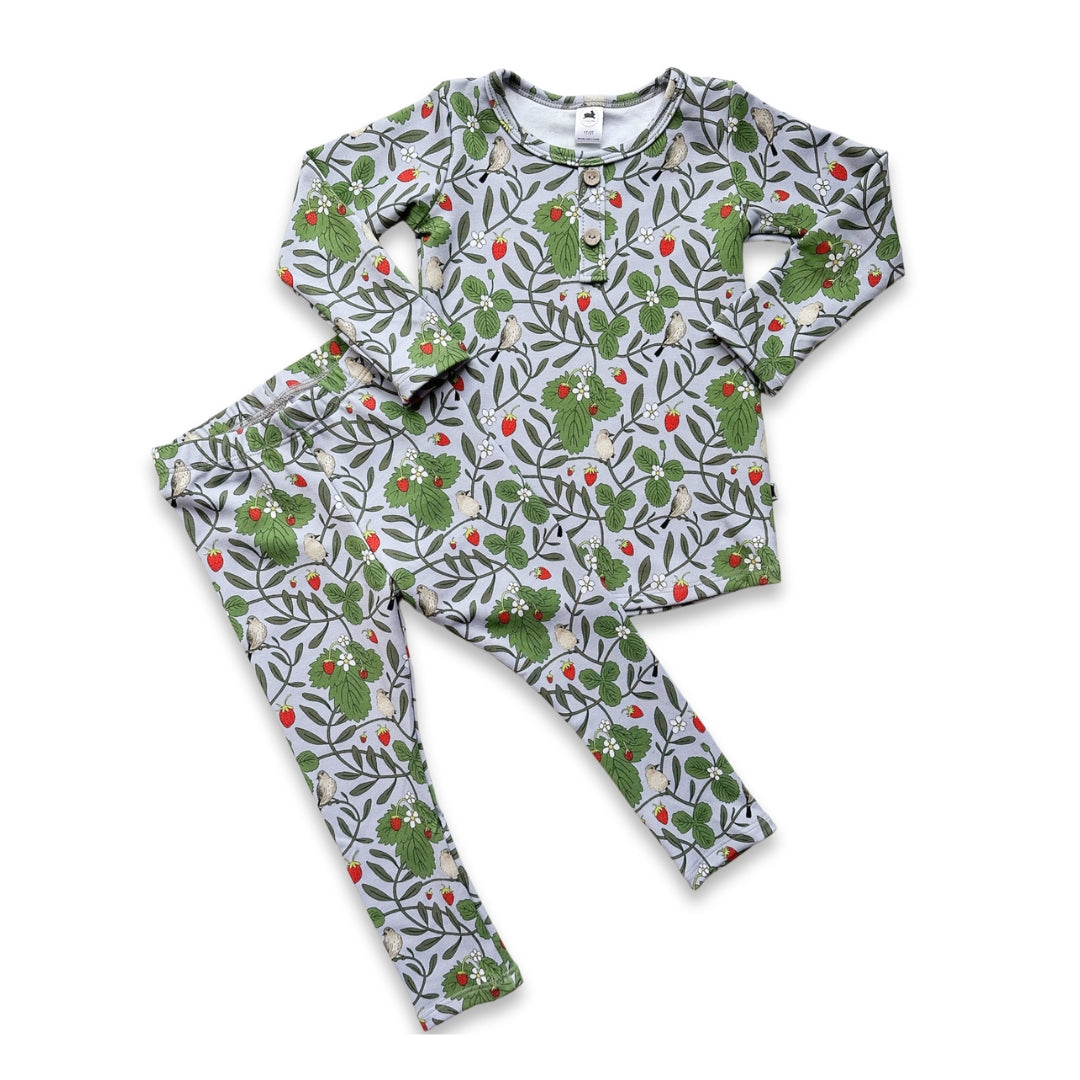 Baby/Kids 2-Piece Bamboo Long Sleeve Henley Lounge Set-2
