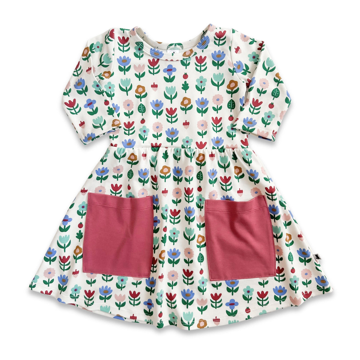 Kids' Bamboo Clementine Dress | Block Floral-0