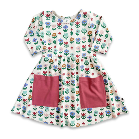 Kids' Bamboo Clementine Dress | Block Floral-0