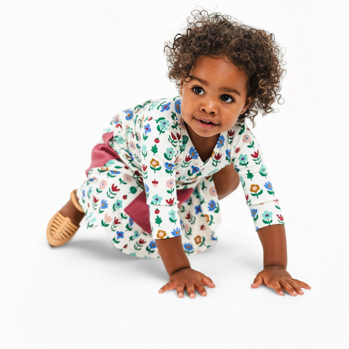Kids' Bamboo Clementine Dress | Block Floral-3