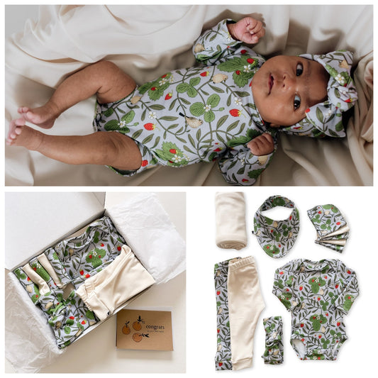 Bamboo Baby Capsule Gift Box - Strawberry Patch & Cream-0
