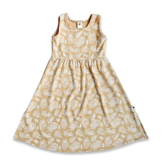 Kids' Bamboo Square Neck Midi Dress | Palm Leaf-0