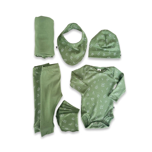 Bamboo Baby Capsule Gift Box - Sprig & Leaf Green-1