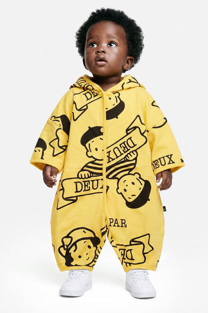 40Th Anniversary Printed Jersey One-Piece Honey Yellow-1