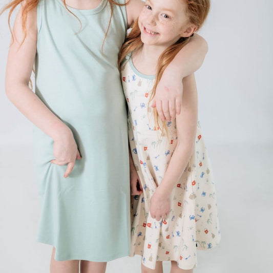Kids' Bamboo Tank Shift Dress | Seaglass-1
