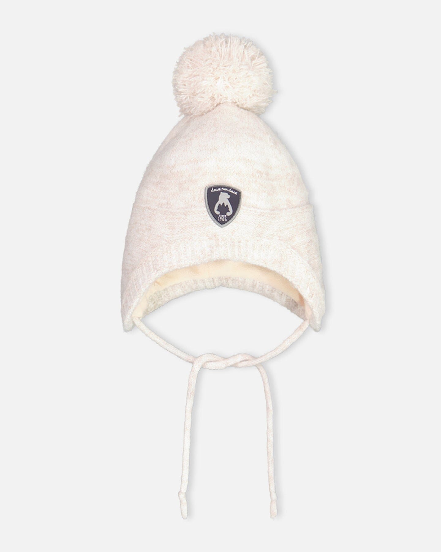 Peruvian Knit Hat In Champagne White For Baby-0