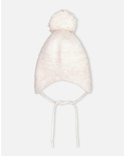 Peruvian Knit Hat In Champagne White For Baby-1