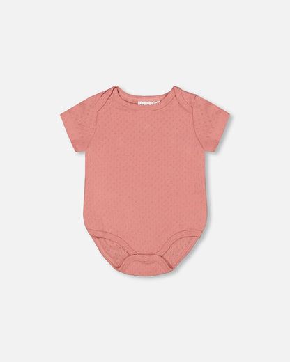 Organic Cotton Pointelle Knit Onesie And Shortall Set Heather Beige With Printed Cat-3
