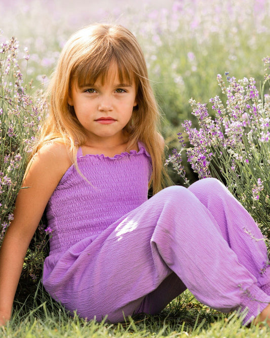 Sleeveless Crinkle Jumpsuit Lavender-1