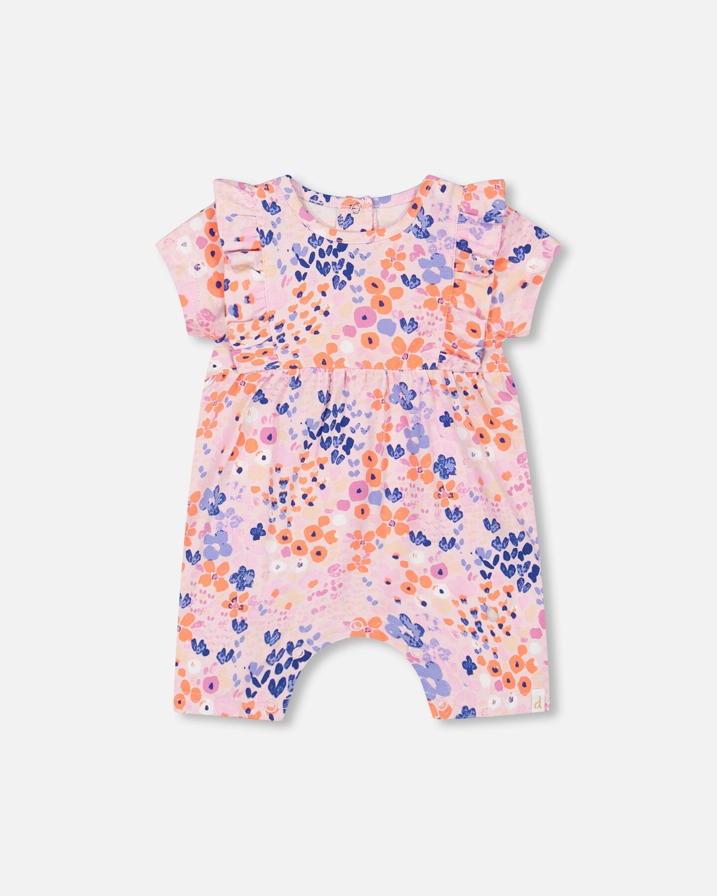 Organic Cotton Romper Lavender Printed Fields Flowers-0
