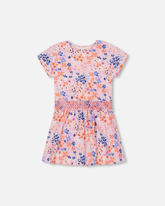 Organic Cotton Dress Lavender Printed Fields Flowers-0