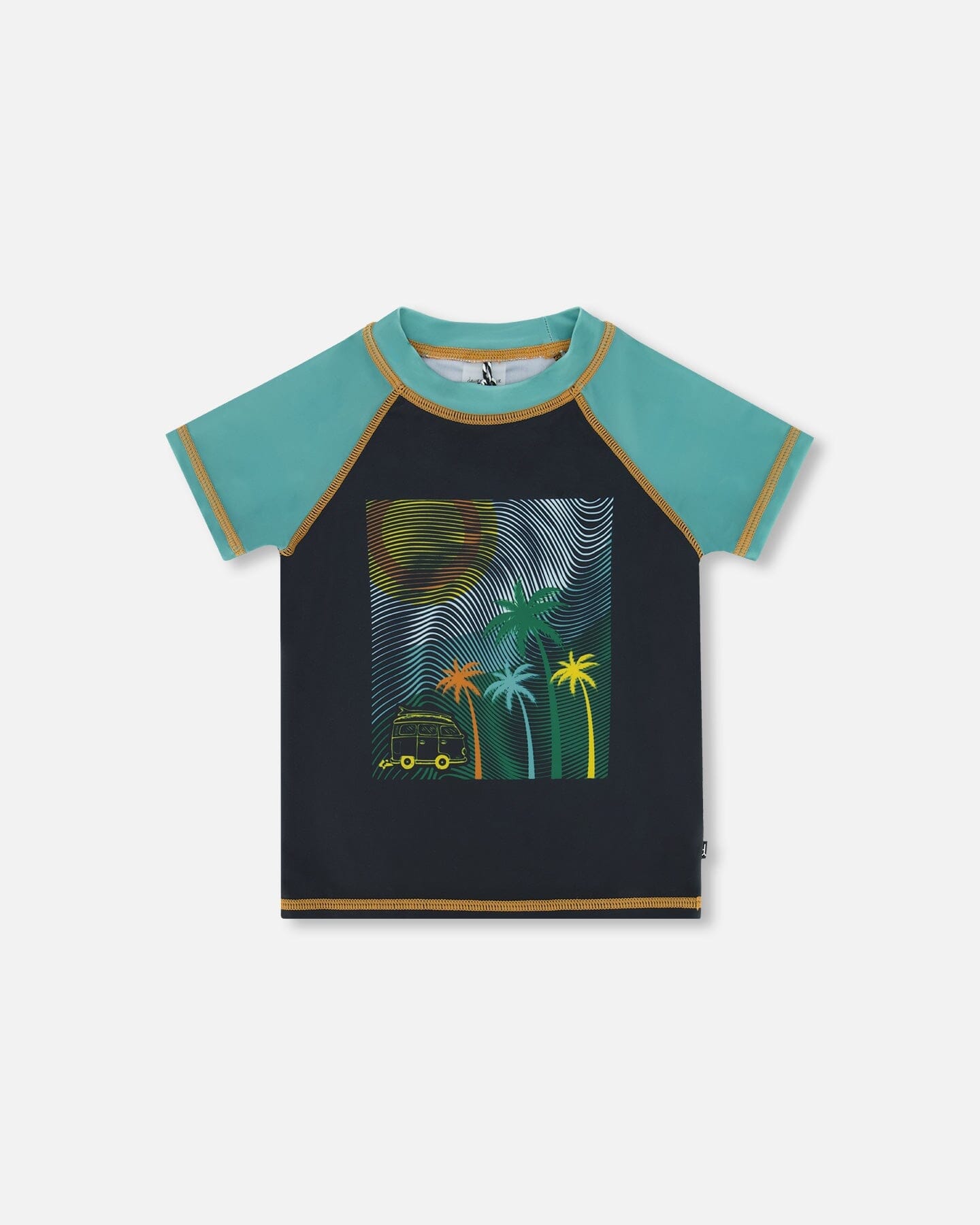 Short Sleeve Rashguard With Print Black-0