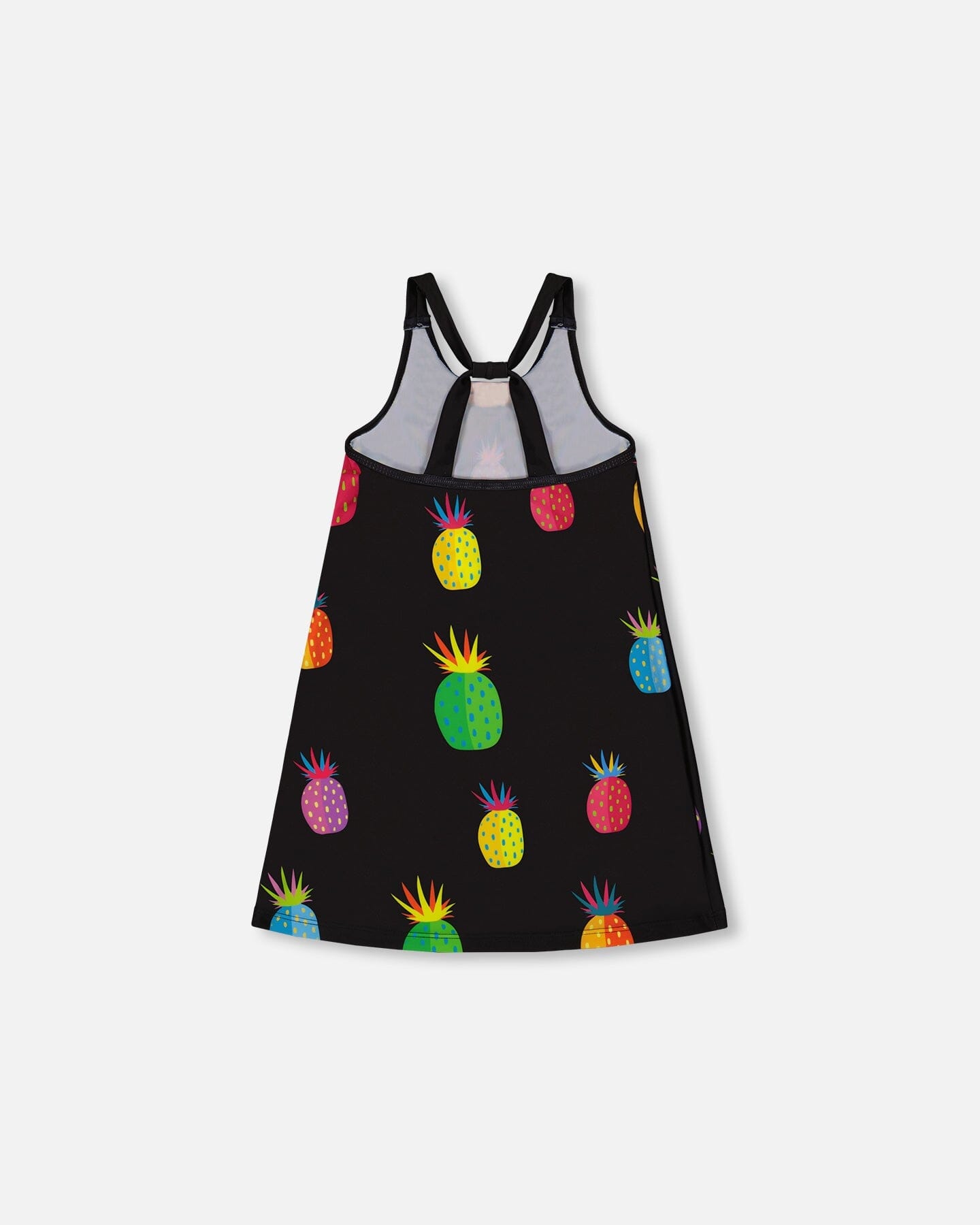 Beach Dress Black Printed Pineapples-2