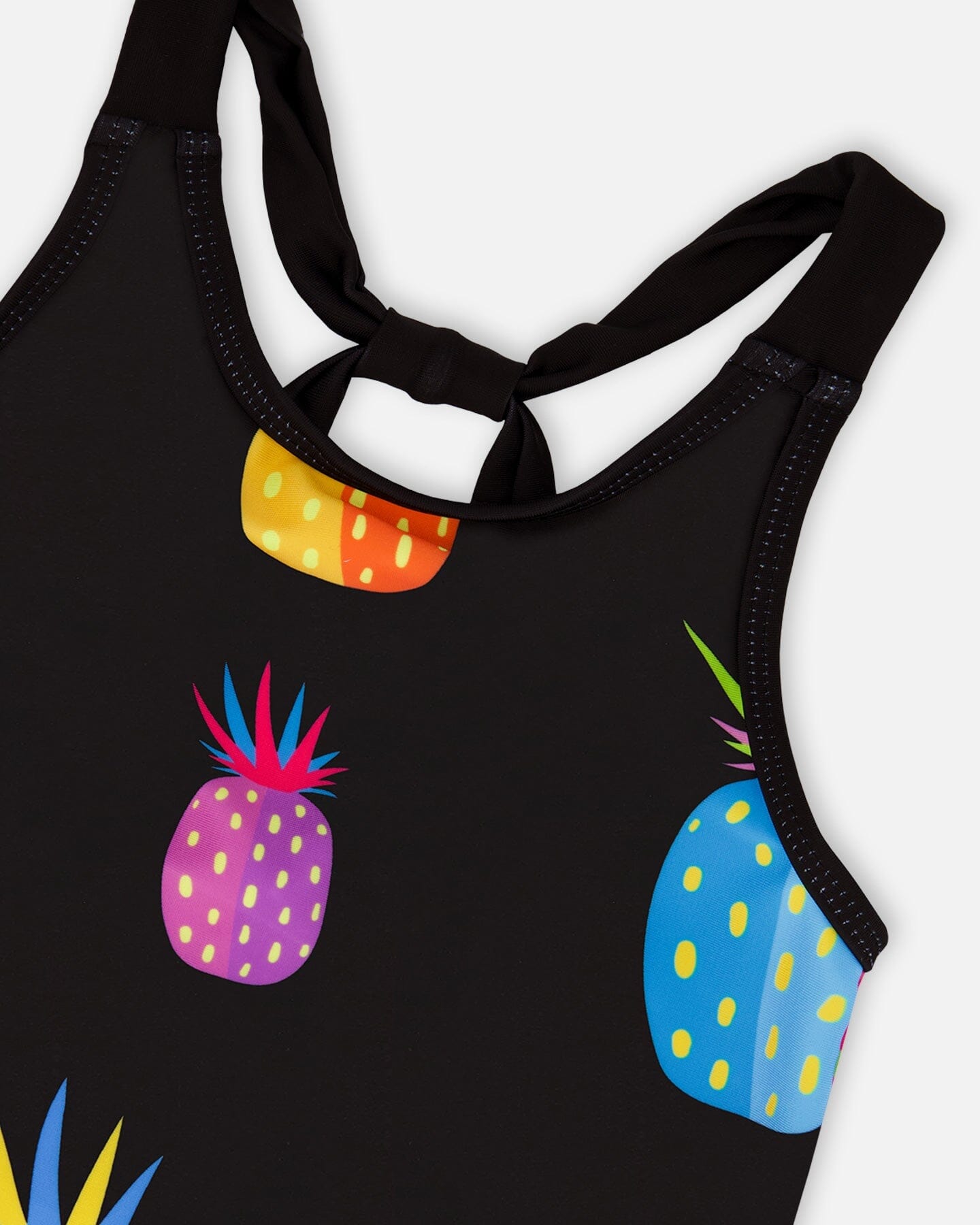 Beach Dress Black Printed Pineapples-3