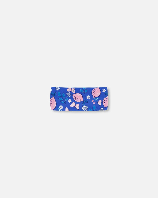 Swimwear Headband Royal Blue Printed Pink Lemon-0