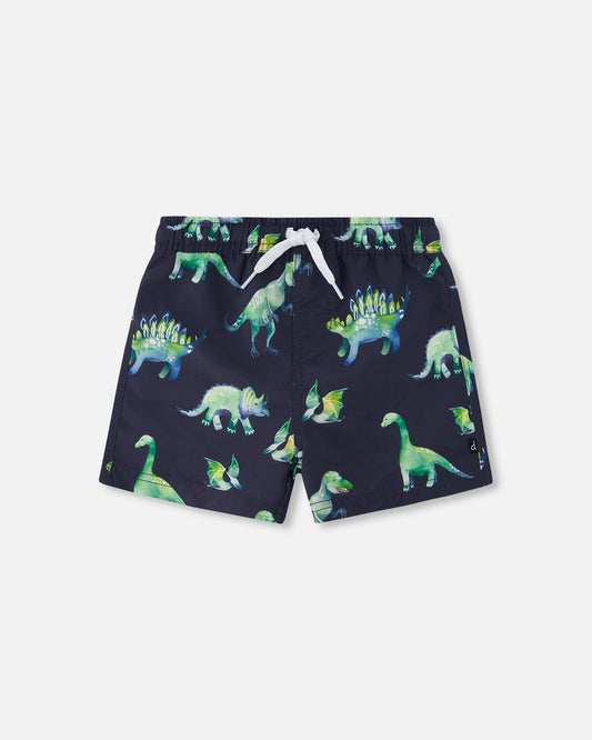Men's Boardshort Grey Printed Dinosaurs-0