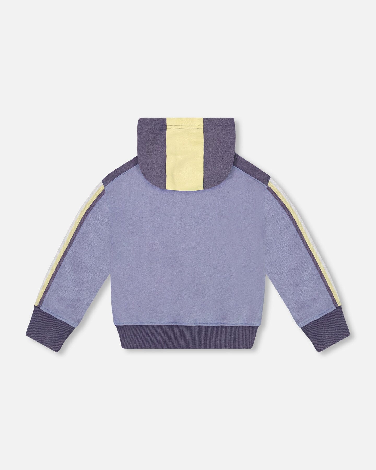 French Terry Hooded Cardigan Blue And Lime-2