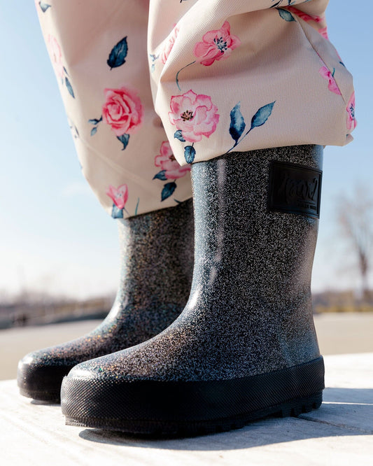 Rain Boots Glittering Black-1