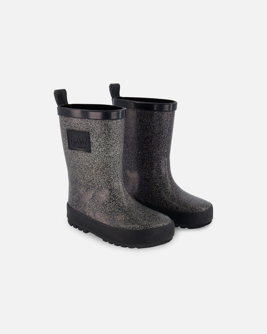 Rain Boots Glittering Black-0