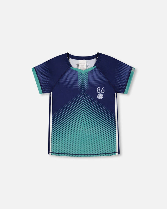 Short Sleeve Athletic Top Blue-0