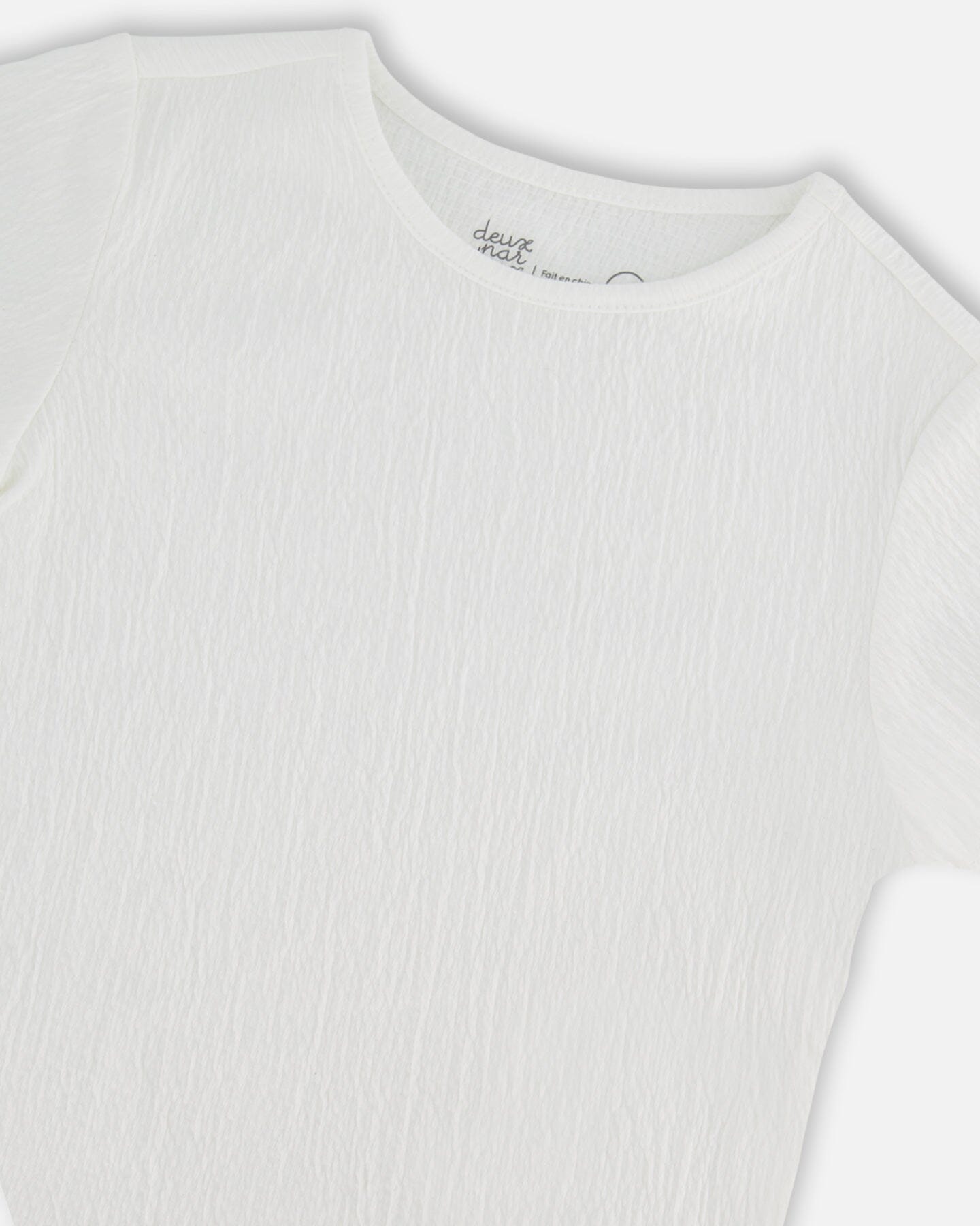 Crinkle Jersey Top Off White-3