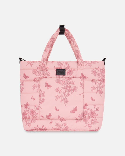 Changing Tote Printed Watercolor Roses-0