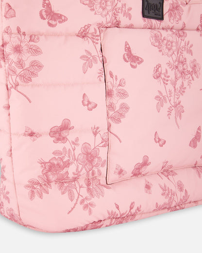 Changing Tote Printed Watercolor Roses-3