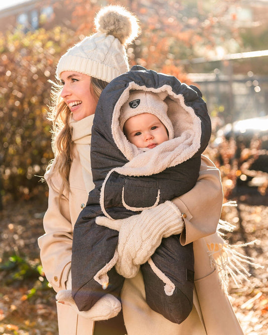 Snuggly Wrap Textured Gray For Car Seat And Stroller-1
