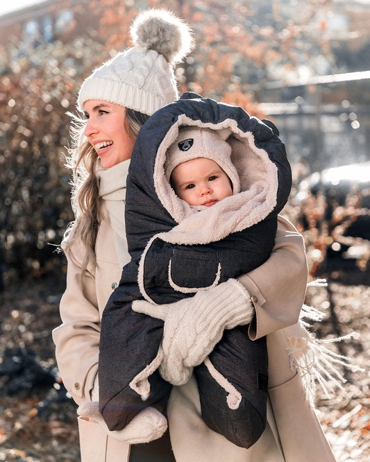Snuggly Wrap Silver White For Car Seat And Stroller-1