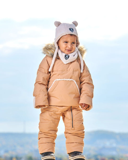 One Piece Baby Hooded Snowsuit Doe Designed For Car Seat-1