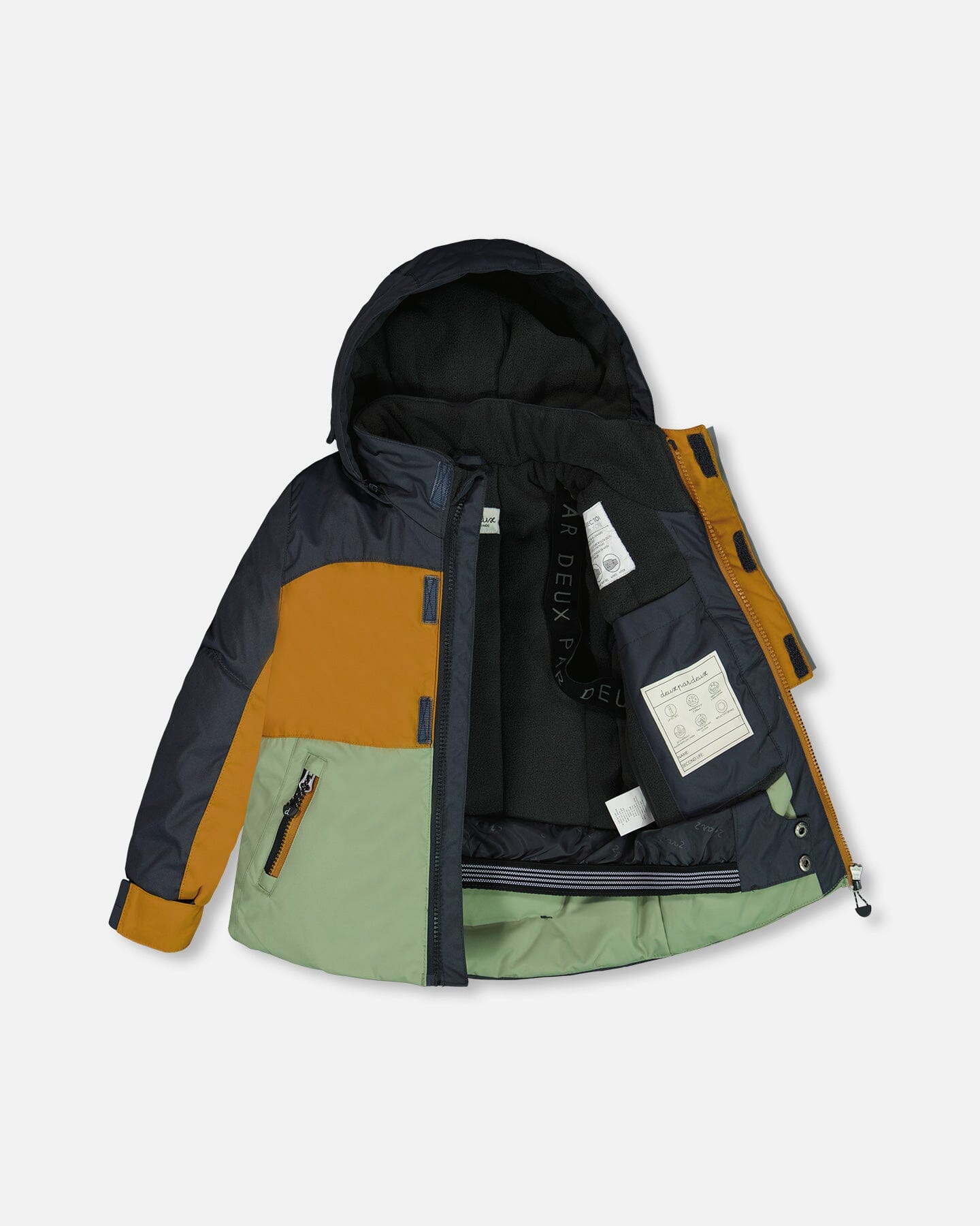 Two Piece Snowsuit Colorblock And Print Camo Dark Gray-2