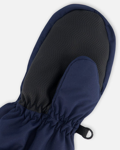 Solid Mittens Navy-3