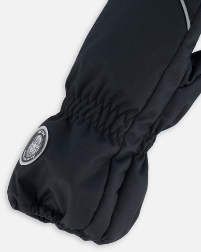 Solid Mittens Black-3