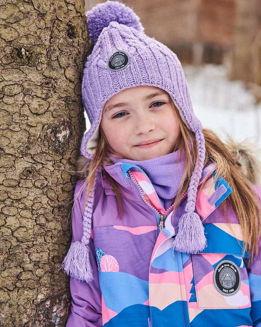 Peruvian Knit Hat Purple-1