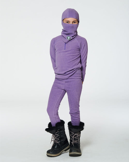 Two Piece Thermal Underwear Set Purple-1
