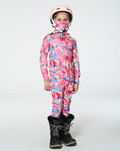 One Piece Thermal Underwear Printed Pink Marble-1