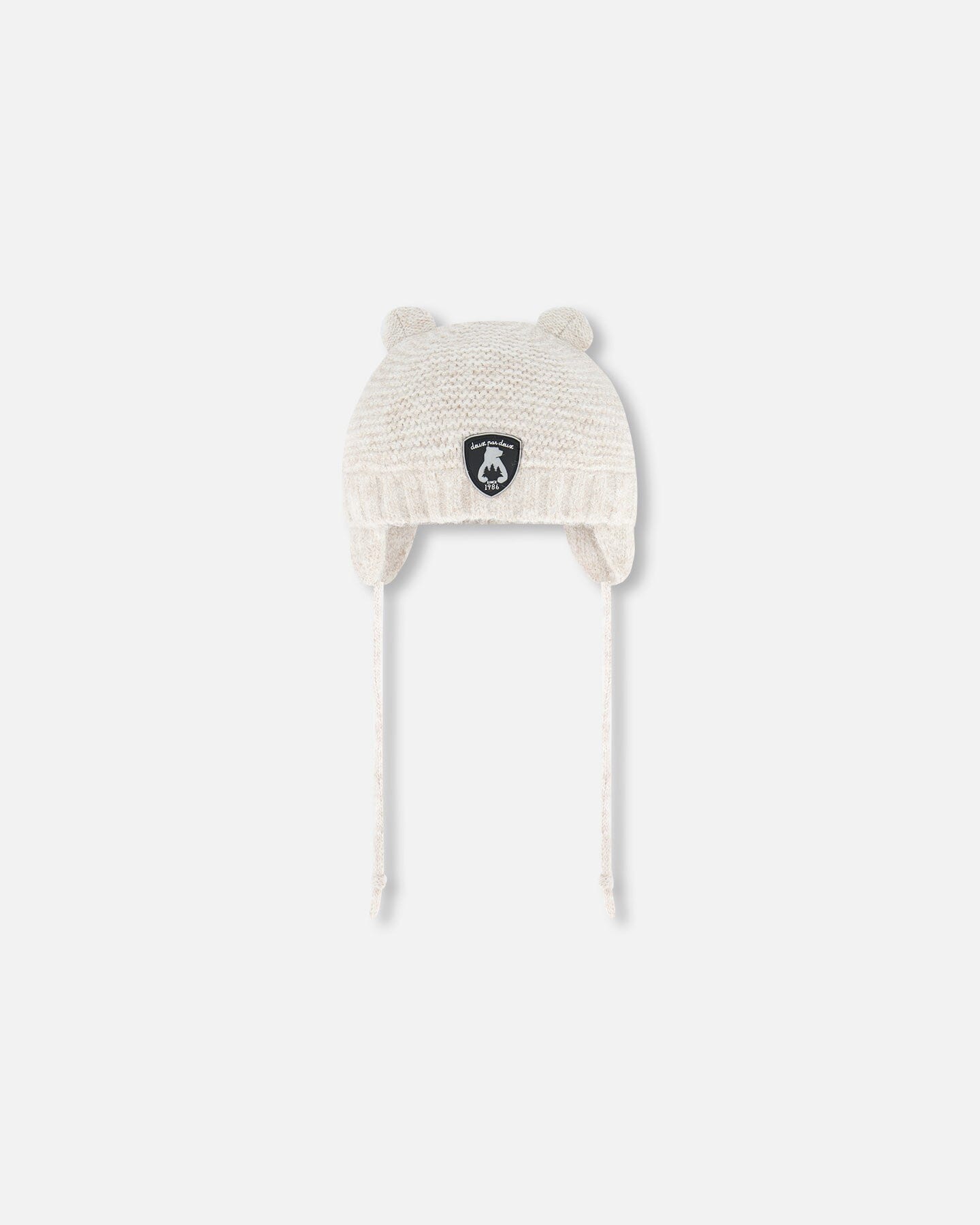 Knit Hat With Ears Off White-0