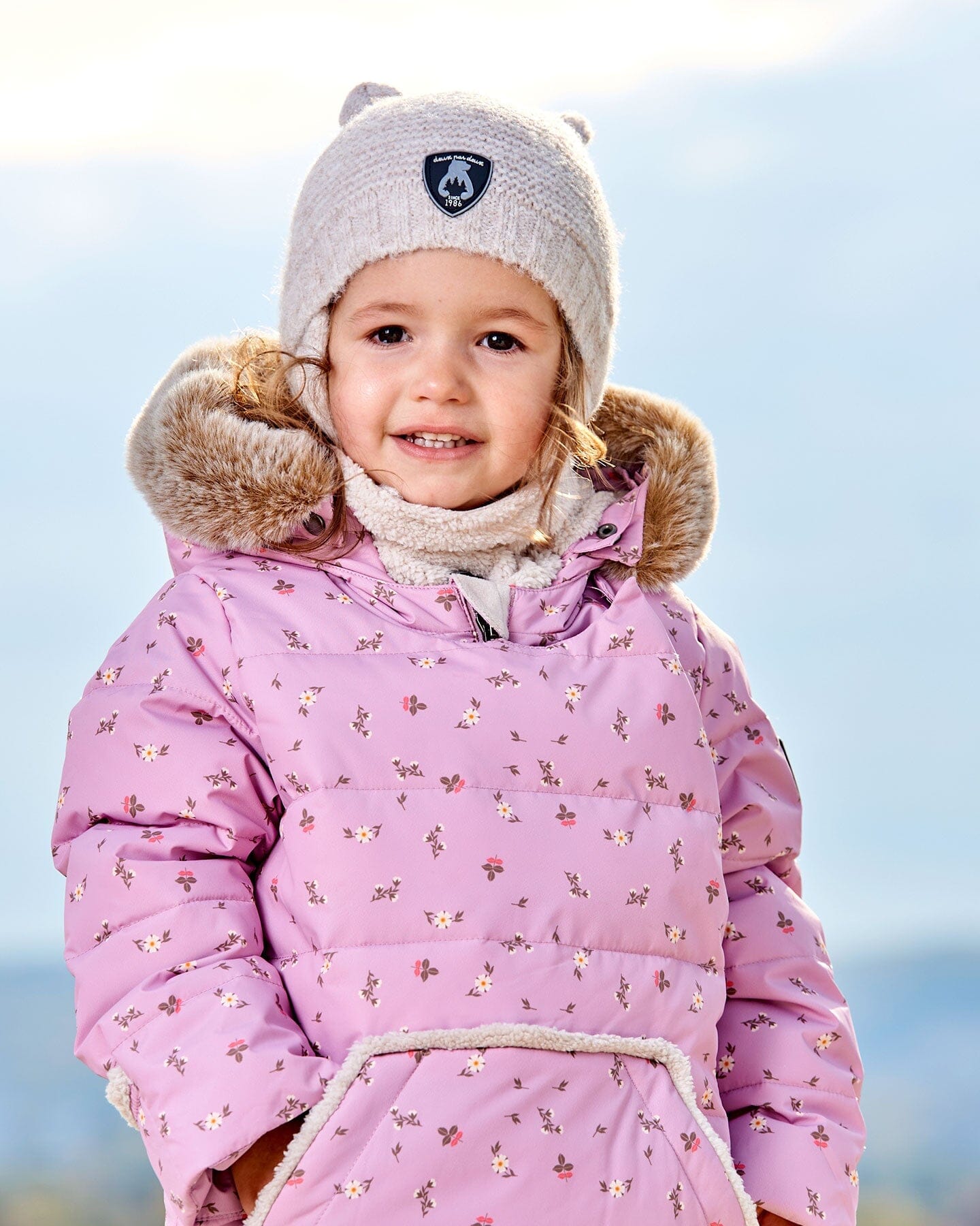 Knit Hat With Ears Off White-1