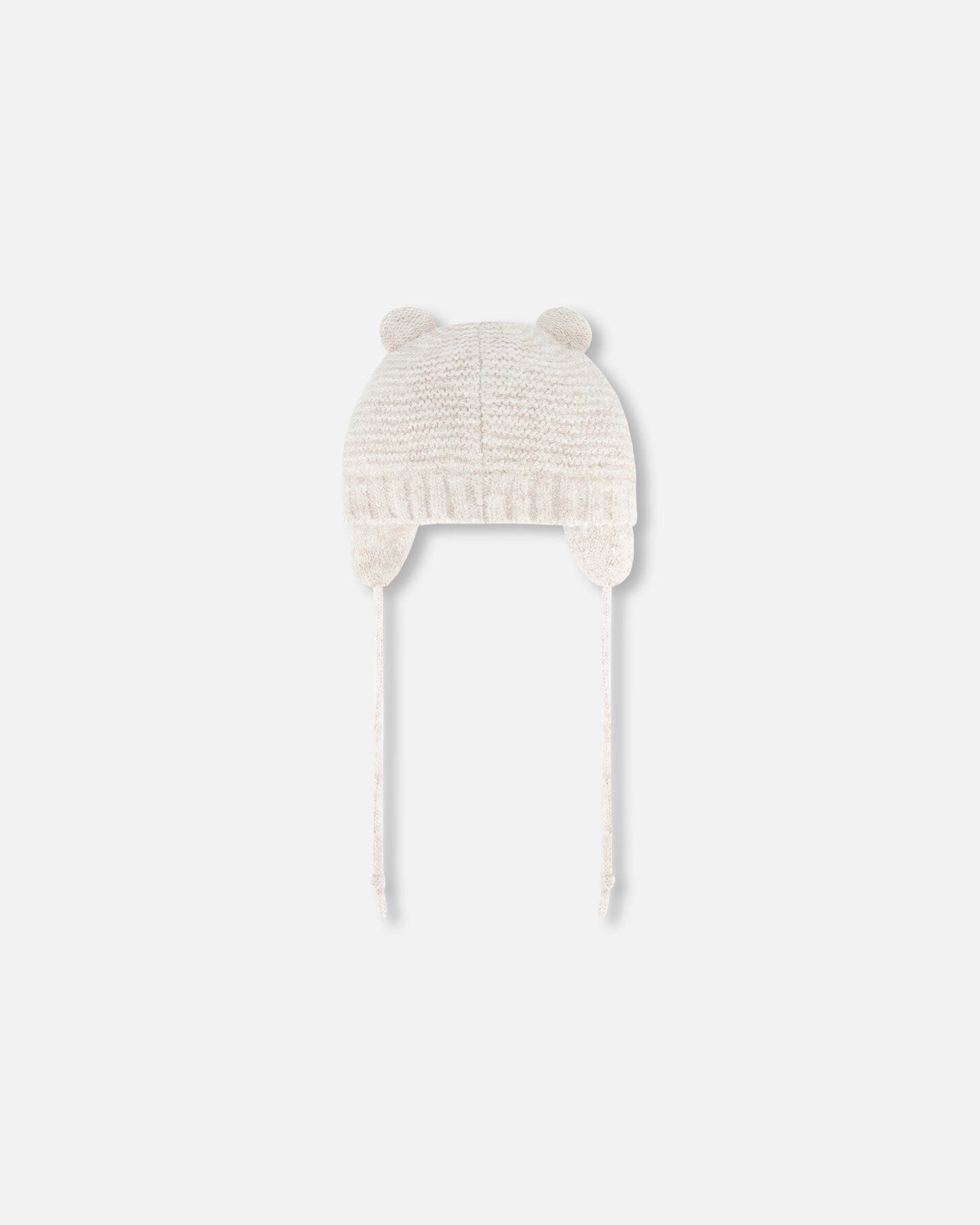 Knit Hat With Ears Off White-2