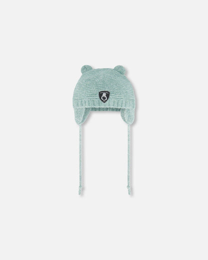 Knit Hat With Ears Green-0