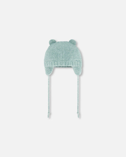 Knit Hat With Ears Green-1