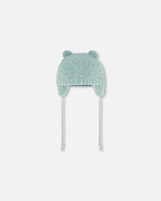 Knit Hat With Ears Green-1