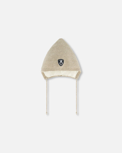 Baby Pointed Knit Hat In Beige-0