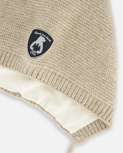 Baby Pointed Knit Hat In Beige-3